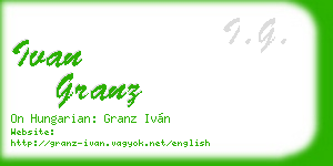 ivan granz business card